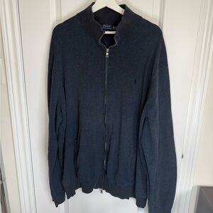 Polo Ralph Lauren Men's Dark Blue Zip-Up Sweater 4X Cotton